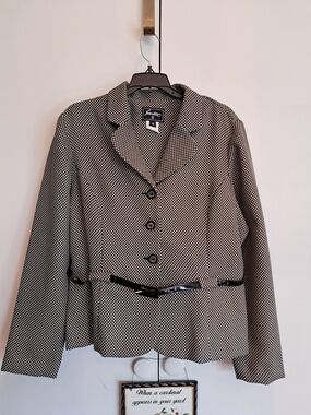 Sweet Suit Black and White Polka Dot Blazer
